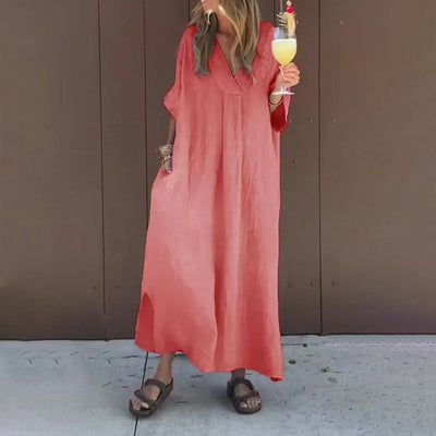 Arantxa - Elegantes Maxikleid Mit V-Ausschnitt