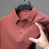 Carlitos | Strukturiertes Kurzarm-Poloshirt für Herren – Rot