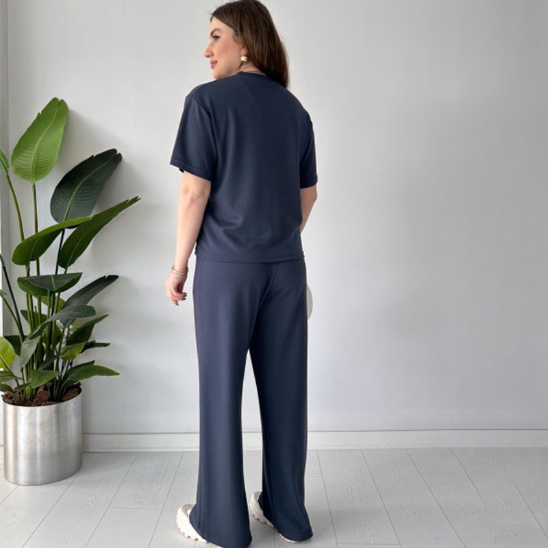 Jimena – Lässiges Oberteil Mit Rundhalsausschnitt Und Hose Mit Kordelzug