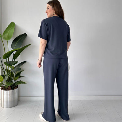 Jimena – Lässiges Oberteil Mit Rundhalsausschnitt Und Hose Mit Kordelzug