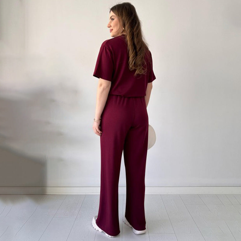 Jimena – Lässiges Oberteil Mit Rundhalsausschnitt Und Hose Mit Kordelzug