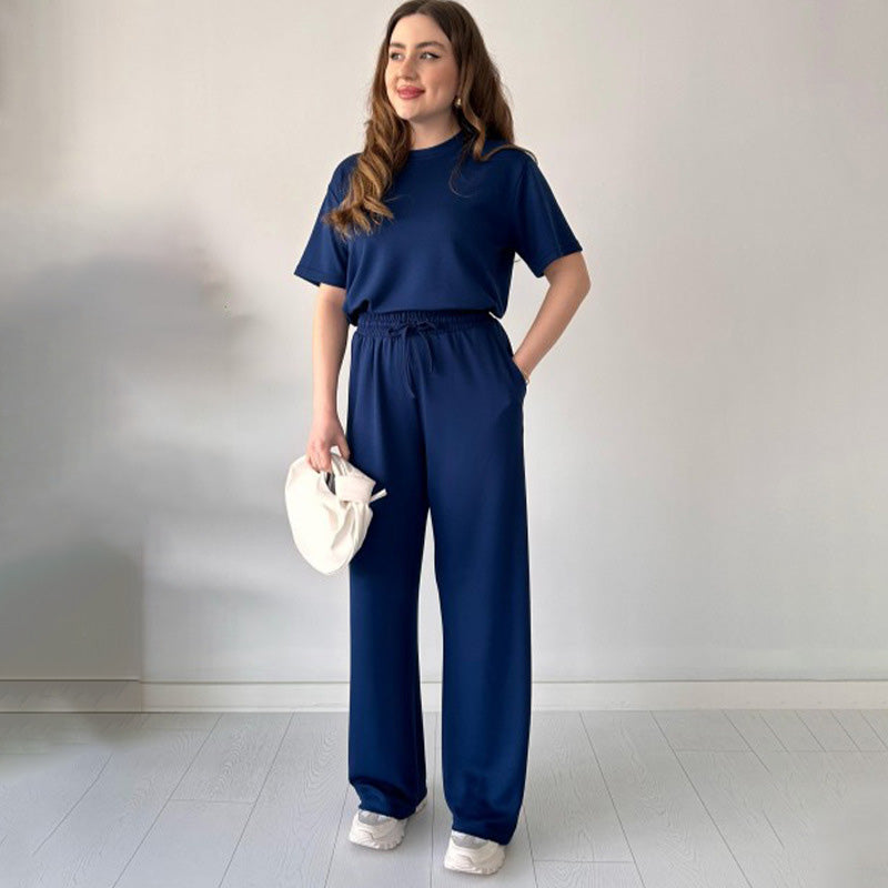 Jimena – Lässiges Oberteil Mit Rundhalsausschnitt Und Hose Mit Kordelzug