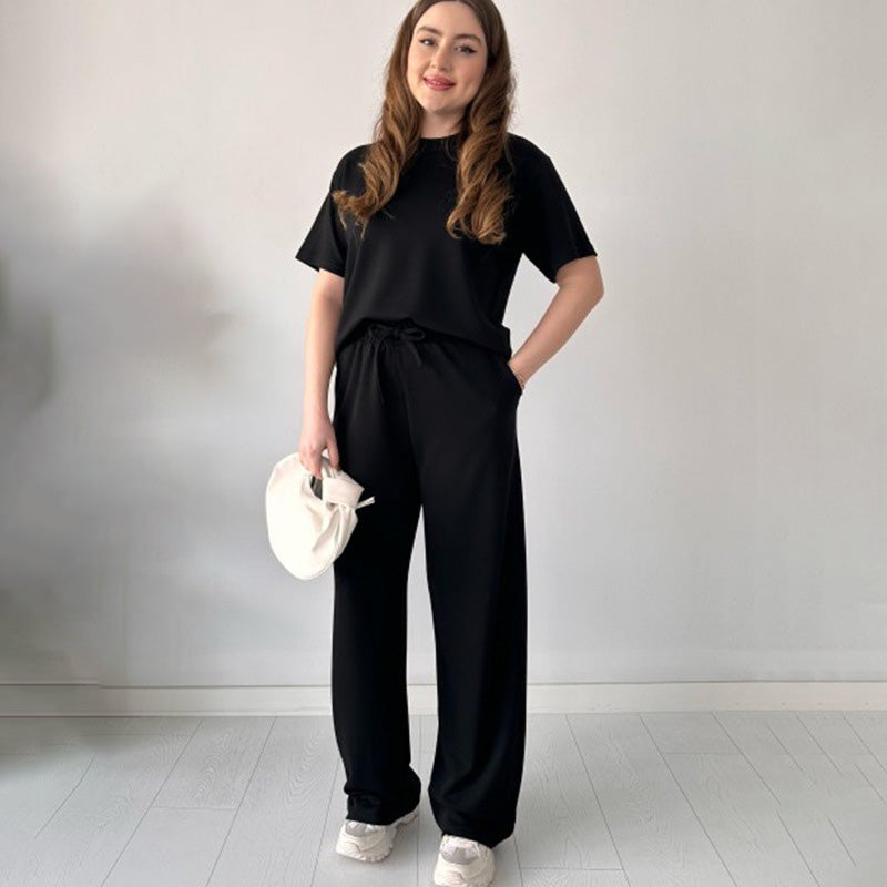 Jimena – Lässiges Oberteil Mit Rundhalsausschnitt Und Hose Mit Kordelzug