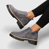 Lina | Damen Stiefel modern mit edlem Design – Grau