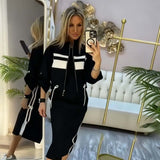 IRIS / SET AUS JACKE UND KLEID MIT STEHKRAGEN FÜR DAMEN – Schwarz