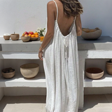 Greta | Lässiges Kleid mit feinen Trägern – Weiß