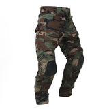 Herren Multicam Tactical Kampfhose Mit Knieschützern – Robuste Cargo Hose – Camo-Braun