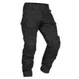 Herren Multicam Tactical Kampfhose Mit Knieschützern – Robuste Cargo Hose – Schwarz