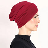 Ivalie | Weiche Damen-Turbanmütze mit elastischer Passform – Weinrot