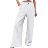 Tamaera | Damen-Wide-Leg-Hose mit elastischem Komfortbund – Weiß