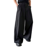 Lojecou | Elegante Bundfaltenhose für Herren – Schwarz