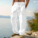 Amanddo | Lässige Herrenhose mit Utility-Taschen – Weiß