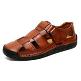 Lobert | Geschlossene Herren-Sandalen mit Klettverschluss – Braun