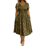 Lorianne - Soft-Touch-Sommerkleid – Oliv