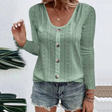 Aelwen - Soft-Touch-Bluse mit Rundhalsausschnitt – Grün