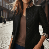 Steppjacke Damen Hüftlang Casual – Schwarz
