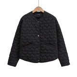 Steppjacke Damen mit Herzmuster – Schwarz