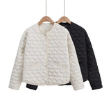 Steppjacke Damen mit Herzmuster – Weiß