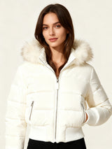 Steppjacke Winter Damen Mit Kapuze – Weiß