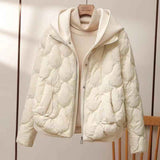 Steppjacke mit Kapuze – Weiß