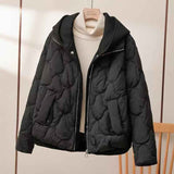 Steppjacke mit Kapuze – Schwarz