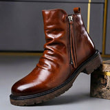 Stiefel Herren Klassisch mit Reißverschluss – Braun
