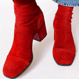 Stiefelette Damen Mit Blockabsatz – Rot