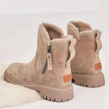 Marlene | Stiefeletten Damen Gefütterte Winterstiefel mit Reißverschluss Plateau – Aprikose