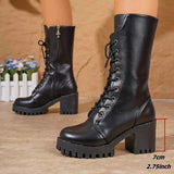 Stiefel Damen Reißverschluss – Schwarz