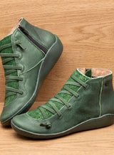 Johanna | Stiefeletten Damen Wasserdichte Schnürstiefeletten mit Reißverschluss – Grün