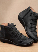Johanna | Stiefeletten Damen Wasserdichte Schnürstiefeletten mit Reißverschluss – Schwarz