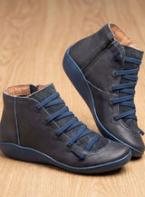 Johanna | Stiefeletten Damen Wasserdichte Schnürstiefeletten mit Reißverschluss – Blau