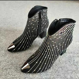 Stiefeletten Mit Glitzer – Schwarz