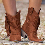 Stiefeletten mit Quasten – Grau