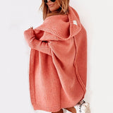 Annika | Strickjacke Damen Oversized Kapuzen Cardigan mit Fledermausärmeln – Orange