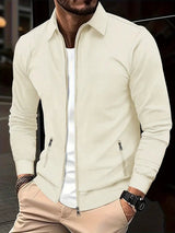 Strickjacke Herren mit Reißverschluss – Beige