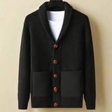Strickjacke Mit Knöpfen Herren – Schwarz
