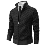 Strickjacke Mit Rautenmuster – Schwarz