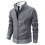 Strickjacke Mit Rautenmuster – Grau
