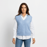 Strickweste Damen V-Ausschnitt – Blau