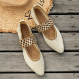 Anja | Damen Frühlings Ballerinas mit Riemen im Freizeitstil – Beige