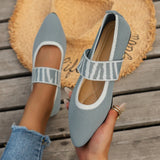 Anja | Damen Frühlings Ballerinas mit Riemen im Freizeitstil – Grau