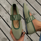 Anja | Damen Frühlings Ballerinas mit Riemen im Freizeitstil – Grün