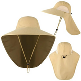Damen UV-Schutz Sonnenhut mit Netz und Kordelzug – Freja – Beige