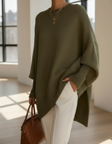 Svanhilde | Damen Oversize Strickpullover – Olivgrün