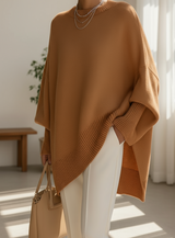 Svanhilde | Damen Oversize Strickpullover – Karamell