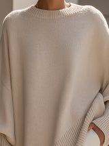 Svanhilde | Damen Oversize Strickpullover – Beige