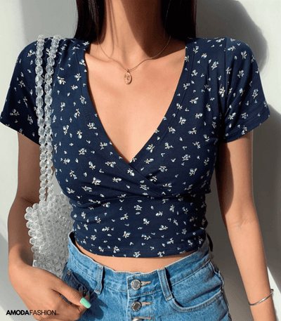 Britte® | Geblümtes V-Ausschnitt-Shirt für Damen