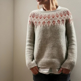 Tabea | Damen Grau Pullover mit Muster – Grau