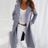 Emilia | Taillierter Wintermantel Damen Eleganter Zweireiher Wollmantel – Hellblau